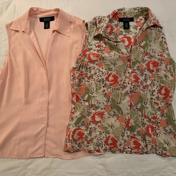 Lot of 2 JONES WEAR 100% SILK Floral Button-Down Top - Picture 9 of 9